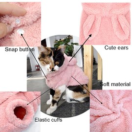 Anelekor Easter Dog Outfit Bunny Ears Cat Hoodies Fleece Puppy Clothes for Small Dog Warm Dog Sweatshirt Easter pet Costume for Cats Dogs (Small, Pink)…