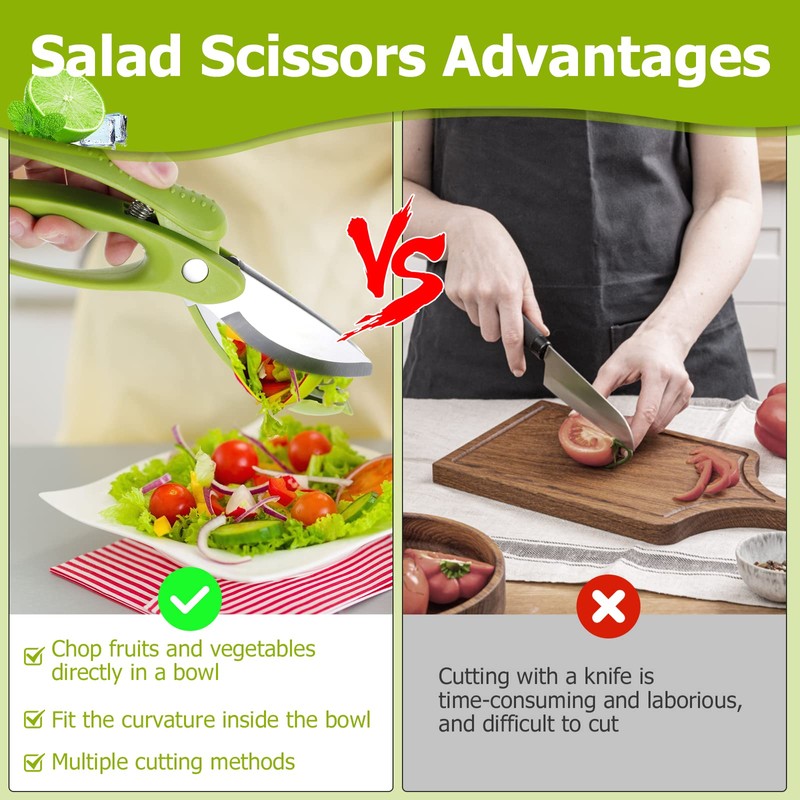 Salad Scissors Salad Chopper Vegetable Chopper Scissors for Salad Toss