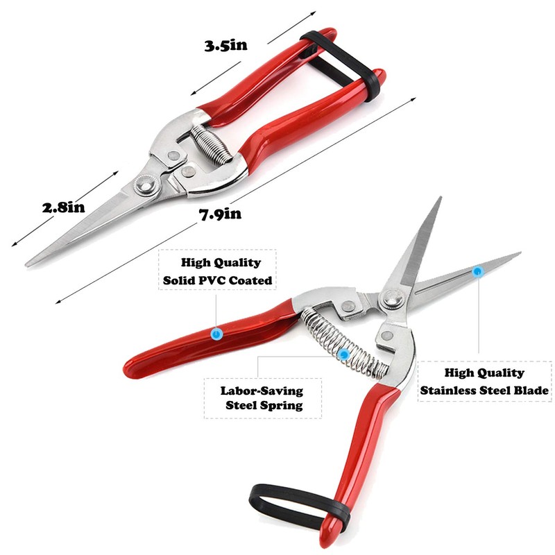 HyleJhJy Pruning Shears with Stainless SK5 Steel Blades+Straight Tip Gardening