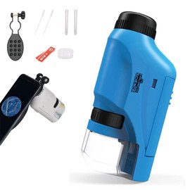 Satohom Mini Microscope for Kids, Handy Monocular Biological Microscope, Microscope, Elementary School Students, Portable Toy, 60-120X, Microscope, Educational Learning Toy, Brain Game, Built-in LED Light, for Kids, Compact, Biological Microscope, Scienc