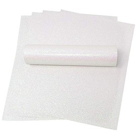 A4 Glitter Paper WHITE Sparkly Soft Touch Non Shed Thick 150gsm Paper Pack of 10 Sheets