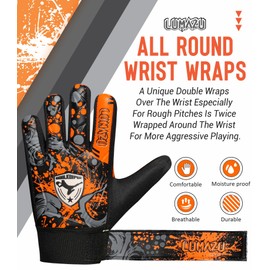 LUMAZU Football Goalkeeper Gloves for Adults Anti Slip Shock Absorption Padded Premium Soccer Goalie Gloves Wrist Protection for Men Women Goalkeeping