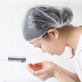 Versatile Disposable Transparent Plastic Hair Cap (100 Count) 100 Count 3ea
