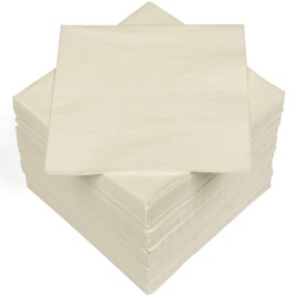 HEKU 30241-02: 100 Plain Napkins, 3-Ply, 33 x 33 cm, Cream