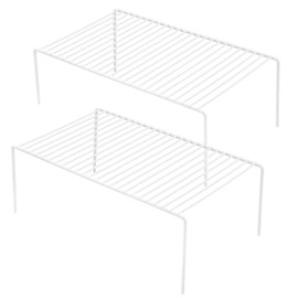 GEDLIRE Cabinet Storage Shelf Rack Set of 2, Medium (13 x 9.4 inch) Rustproof Metal Wire Kitchen Cabinet Organizer and Storage, Cupboard Spice Shelf Rack for Plate, Dish, Counter & Pantry Organization