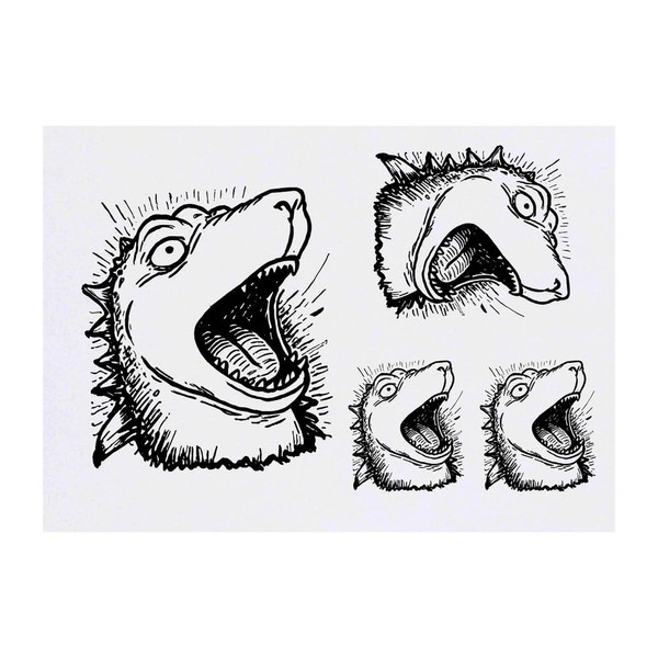 Azeeda 4 x 'Überraschtes Krokodil' Temporäre Tattoos - Wasserfest, Hautfreundlich