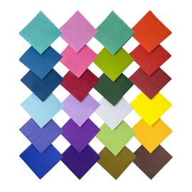 Surprisist 24 colors Cocktail Napkins 5 * 5inch disposable Beverage Napkin paper for Cocktail, Wedding, Dinner，Brithday Party Dessert Wine Paper Napkins（ 120 Count）