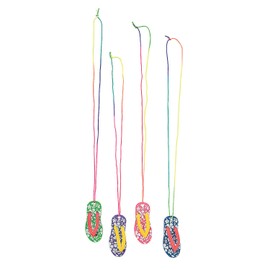 Fun Express - Hibiscus Flip Flop Necklaces for Summer - Jewelry - Necklaces - Necklaces - Novelty - Summer - 12 Pieces