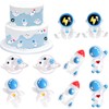 Cyodoos 25Pcs Outer Space Cupcake Toppers Space Astronaut Cupcake Picks