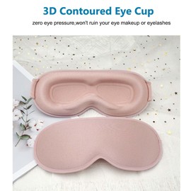 ZRUHIG 3D Sleep Mask, Soft Comfortable Eye Mask for Side Sleepers, Ultra Comfortable Sleep Mask Perfect for Travel-Pink