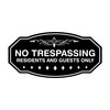 Letrero victoriano No Trespassing Residents and Guests Only (negro) -