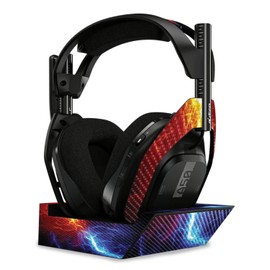 MightySkins Carbon Fiber Skin Compatible with Astro A50 Wireless Headphones + Base Station (Gen 4) - Color Lightning | Protective, Durable Textured Carbon Fiber Finish | Easy to Apply