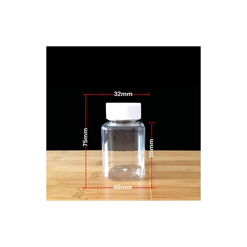 4 Pieces 80ml Empty Clear Plastic Pill Bottles Solid Powder