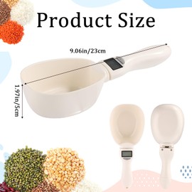 Electronic Measuring Spoon, Digital Measuring Spoon, 800 g/1 g, High Precision Digital Measuring Spoon, Scales for Food with LCD Screen for Kitchen Appliances and Daily Meals (Cream White)