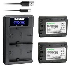 Kastar NP-FZ100 2-Pack Battery and LKD2 USB Charger Compatible with Sony Alpha 9 α9, Alpha A9 / ILCE-9, Alpha A 9, Alpha 9R α9R, Alpha A 9R, Alpha A9S α9S, Alpha A9 II A9II α9 II α9II Camera
