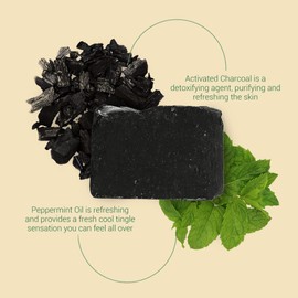Herb’N Eden Bar Soap, Handmade, 100% Natural Ingredients, for Combination Skin, Eczema, Acne, for Face and Body, Women and Men (Activated Charcoal)