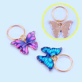 Materials for making colorful butterfly keyrings, key loops, pendants, key holders, and butterfly ornaments / 컬러 나비 키링 열쇠 고리 팬던트 장식 키홀더 버터플라이 장식품 악세사리 만들기 부자재