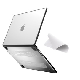 eleger Shatterproof Case Compatible with MacBook Air 15 Inch M5 A3448 M4 A3241 M3 A3114 M2 A2941, Edition 2026 2025 2024 2023, Black TPU Bumper & Hard PC Case, Matte Clear