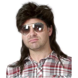 Dsimeig Men's Mullet Wigs 70s 80s Retro Cosplay Costume Wig Rocker Disco Fancy Wigs, Black