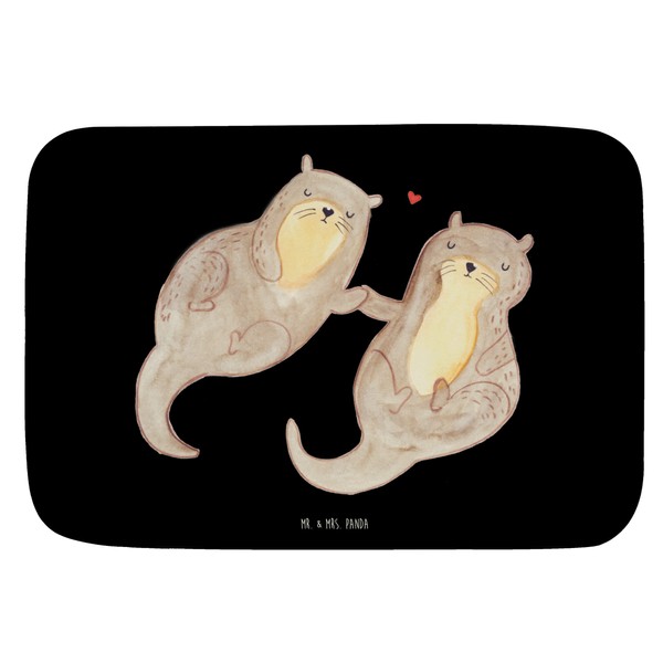 Mr. & Mrs. Panda Otter Hand Holding Bath Mat Gift Romantic Love Sea Otter Otter Shower Mat Shower Mat