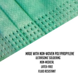 SP-LAMP Disposable 50 PCS Face Mask Made in USA 3-Ply Breathable Mouth Cover Protection (50 Pack, Green)