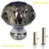 Tencro 8pcs 30 mm Diamond Shaped Luxury Crystal Knobs Glass