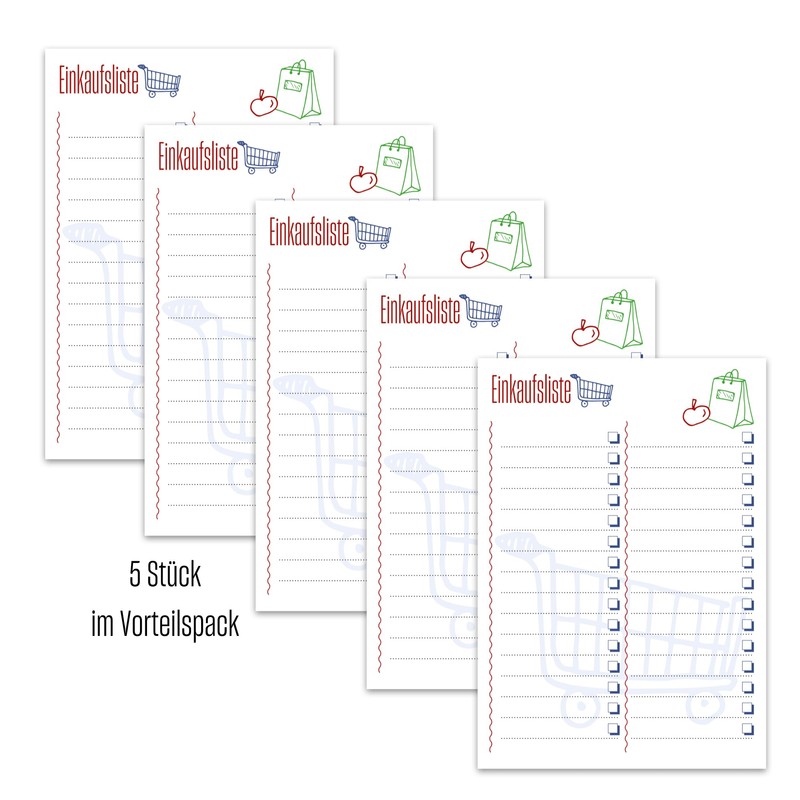Staufen REC Shopping List – 5 Pads, 52 Sheets each,