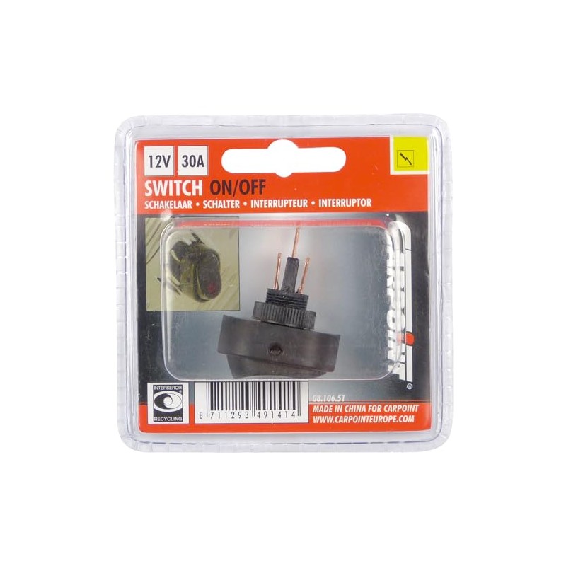 Carpoint 0810651 Switch Red led