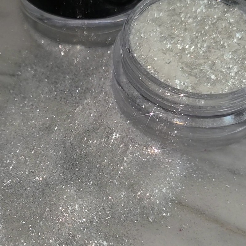 Bonnie B Nail Chiffon Tok Tok White Silver Pearl Glitter