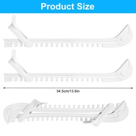 DELAESI Ice Skate Guards 1 Pair Ice Skate Blade Covers Adjustable Ice Skate Covers Ice Skating Accessories Figure Skating Guard for Most Ice Skate Sizes (White)