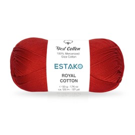 Estako Royal Cotton, 100% hilo de algodón mercerizado Giza, suave, súper fino 1 para ganchillo y tejer 1.76 onzas (50 g) / 137 yardas (125 m) (5066)