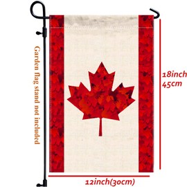Canada Garden Flag,12x18 in New Canadian Maple Outdoor Banner for Patio Yard With Double Side