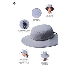 Performance Golf Hat with Wide Brim - UPF 50+ Sun Protection - Fore Golf in Steel Grey