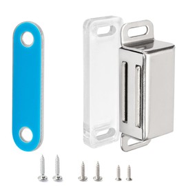 whitesnow Magnetic Cabinet Latch Metal Magnet Door Catch Closure Hardware for Cupboard Shutter, Pack of 4