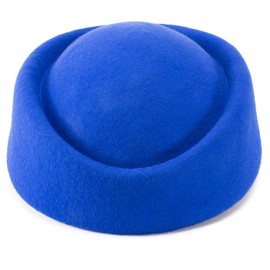Lawliet Wool Felt Fascinator Wedding Hat Pillbox Hat for Women Pretty Hostesses Cap (Blue)(Size: One Size)
