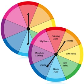 Xuhal 2 Set School Dry Erase Spinner Wheel Magnetic Rainbow Color Spinners Plastic Game Spinner with Writing Film and Arrows for Classroom Math Manipulatives Supplies Games