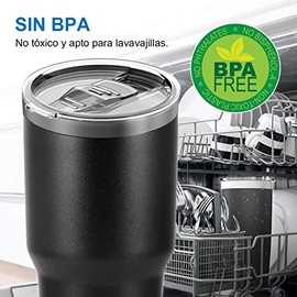 E T EASYTAO Termo Acero Inoxidable, 30OZ850ml Termo Para Cafe Negro                                                                                   