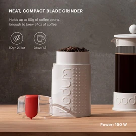 Bodum Bistro Electric Blade Coffee Grinder, White