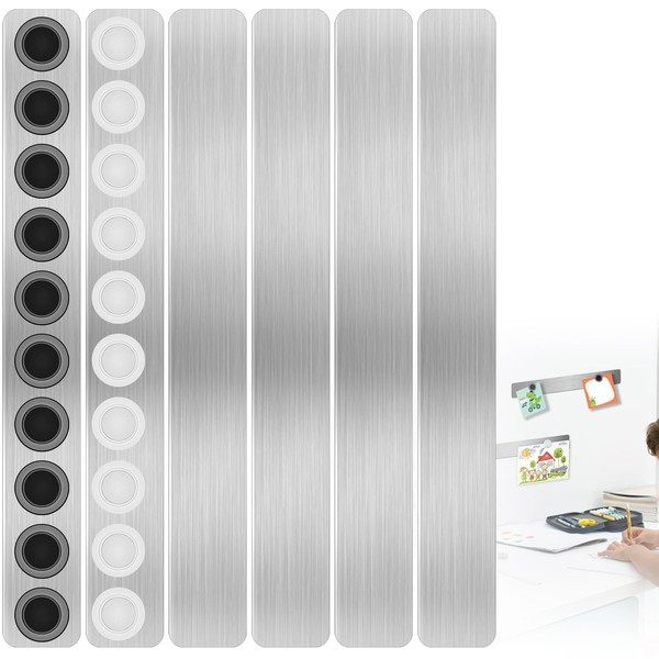 ALEEIK Magnettafel 6 Stück Magnettafeln Memotafel Selbstklebend Magnetleiste mit 20