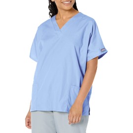 Cherokee Women's S V Neck Scrubs Shirt, Ciel, Small