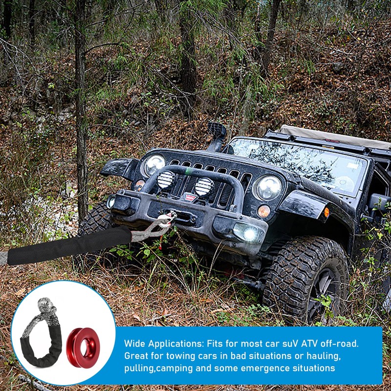 Shackle 1/2 Synthetic Shackle Winch Rope with Recovery Snaps, 41000
