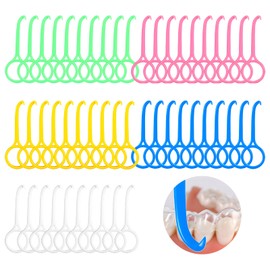 LURVOUS 50 Pcs Aligner Removal Tool, Retainer Remover Tool Braces Remover Hook Invisible Braces Remover Teeth Aligner Removal Tool, Aligner Hook for Removing Braces, Oral Care Tooth Hook (5 Colors)
