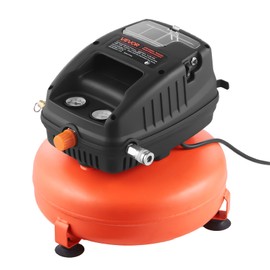 VEVOR 3 Gallon Air Compressor, 1/3HP 0.54CFM @ 90PSI Portable Pancake Air Compressor & 100PSI Max Working Pressure, Oil-Free Compressor Tank for Tire Inflation, Spray Painting, Woodwork Nailing, 120V