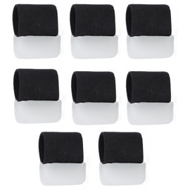 8pcs 2 Sizes Gel Toe Separators for Overlapping Toes, Non-Slip Elastic Toe Spacers Foot Corrector Tools for Men & Women (Black)