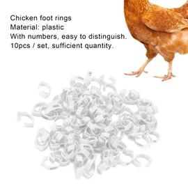 100Pcs Chicken Leg Rings, Colorful Chicken Leg Bands Numbered Tag Markers Clip On Poultry Ankle Bands ​for Chicken Duck Bird[White] Poultry Care