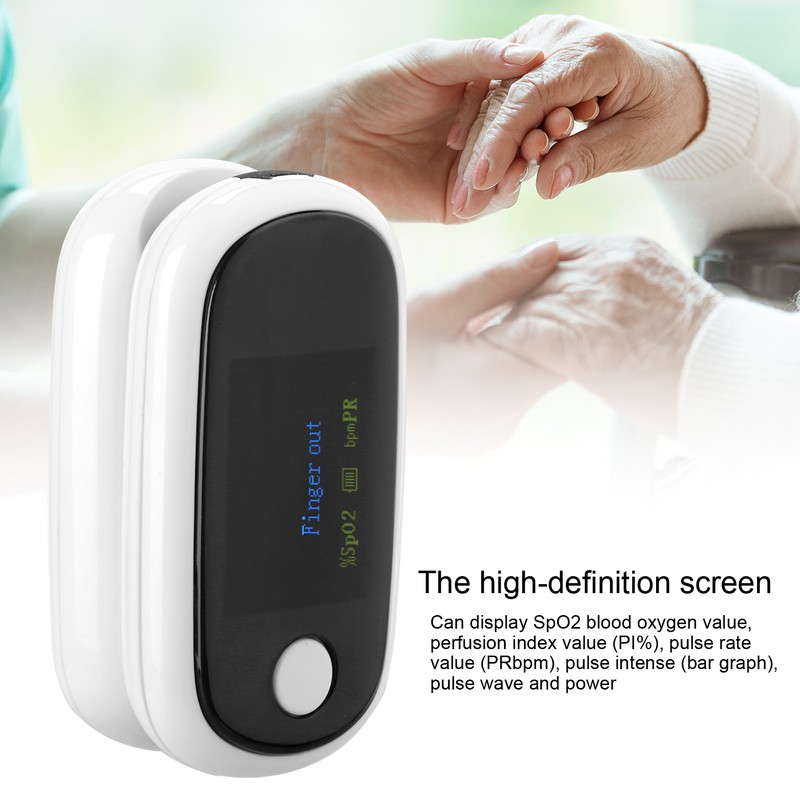 Fingertip Pulse Oximeter Rechargeable Blood Oxygen Saturation Monitor with Digital