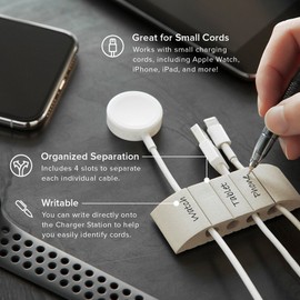 UT Wire UTW-CS06-VY Mountable Charger Station Cable Holder with 4 Slots - Set of 2