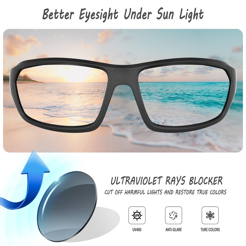 SOL PRO Polarized Sports Sunglasses Foam Padded for Men and