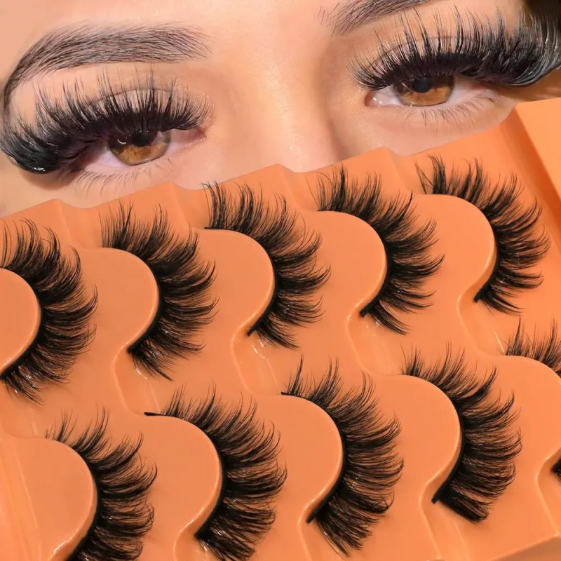 Pluffy Eyelashes, 5 Pares De Pestañas Rusas Gruesas En 8d