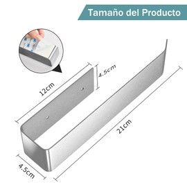 KINGTLE Soporte para Toallas de Mano Toallero de Mano de Acero Inoxidable Sin Perforación Toalleros de Baño sin Taladro Acero Inoxidable 304 Cepillado Accesorios para Baño, Cocina, 20 CM